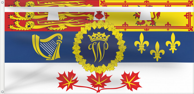Drapeau, avec deux œillets métalliques et guindant renforcé : Personal Flag of the Duke of Cambridge for use in Canada