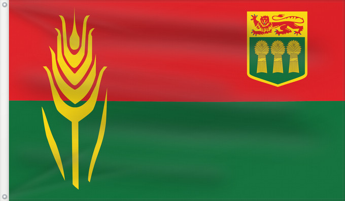 Drapeau, avec deux œillets métalliques et guindant renforcé : Saskatchewan 60th Anniversary