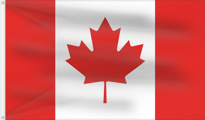 Drapeau, avec deux œillets métalliques et guindant renforcé : Canada Canadá Kanada