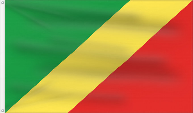 Flag, with two metal eyelets and reinforced hoist: Republic of the Congo Congo République du Congo República del Congo Republik Kongo Repubblica del Congo República do Congo علم الكونغو Banniel Republik Kongo La Respubliko Kongo Kongoar bandera پرچم جمهوری کنگو Dalapo ya Repubilika ya Kongo Bɛndɛ́lɛ ya Re