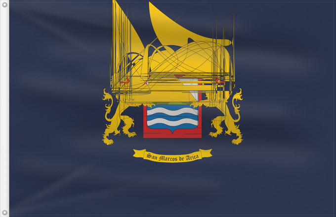 Flag, with two metal eyelets and reinforced hoist: Arica	Arica, Chile
