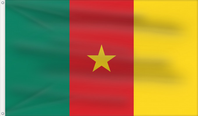 Flag, with two metal eyelets and reinforced hoist: Cameroon Cameroun Camerún Kamerun Camerun ক্যামেরুনের পতাকা। Kamerunu Kameruno پرچم کامرون Fändel vum Kamerun Знаме на Камерун Camerunului Kameruna Kameruns