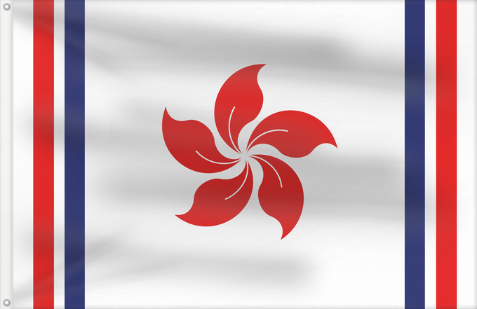 Bandera, con dos ojales metálicos y lado del asta reforzado: Republic of Hong Kong	République de Hong Kong	República de Hong Kong	Republik Hongkong	Repubblica di Hong Kong	​香港共和國國旗