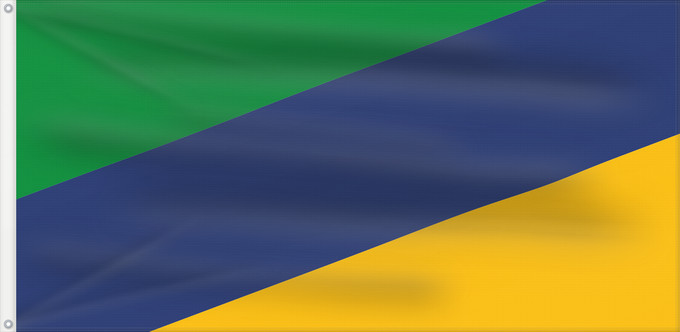 Bandera, con dos ojales metálicos y lado del asta reforzado: Íquira Huila Municipality of Íquira (Huila) Municipalité d'Íquira (Huila) Municipio de Íquira Huila Gemeinde Íquira (Huila) Comune di Íquira (Huila)