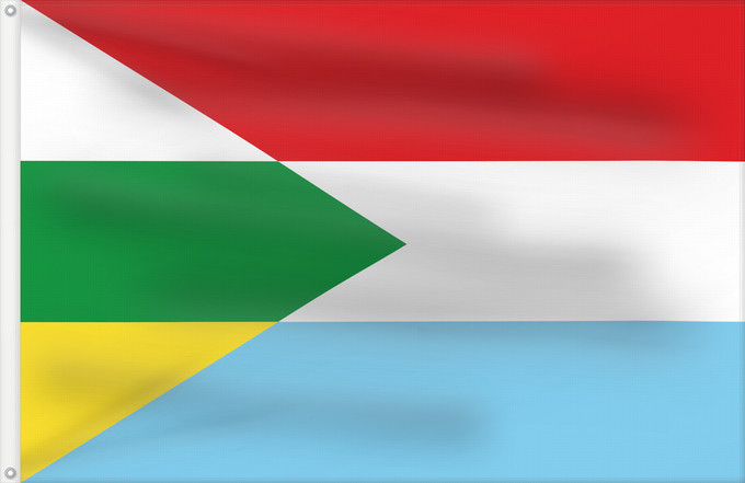 Flagge, mit zwei Metallösen und verstärktem Besatzband: Agrado Huila Agrado (Huila) Municipio de Agrado Huila