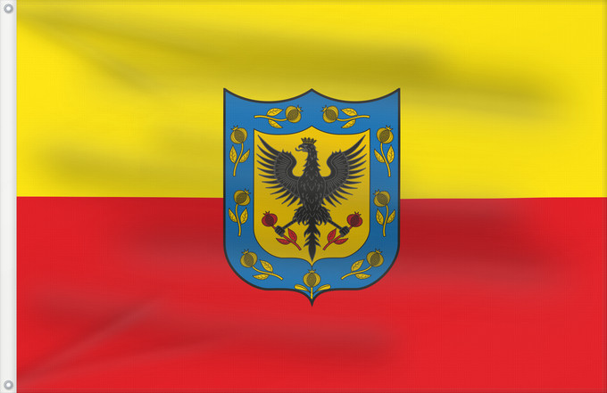 Flagge, mit zwei Metallösen und verstärktem Besatzband: Bogotá D.C  Cundinamarca	Ciudad de Bogotá  Colombia