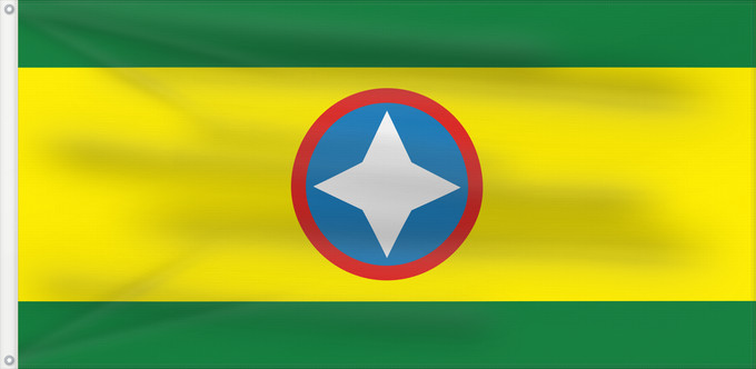 Bandera, con dos ojales metálicos y lado del asta reforzado: Bucaramanga