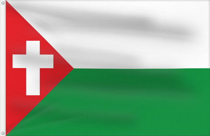 Flagge, mit zwei Metallösen und verstärktem Besatzband: Campo de La Cruz Atlántico Campo de La Cruz (Atlántico) Municipio de Campo de La Cruz Atlántico
