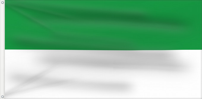 Bandera, con dos ojales metálicos y lado del asta reforzado: Cáqueza