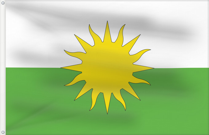 Bandera, con dos ojales metálicos y lado del asta reforzado: Guachucal Nariño Guachucal (Nariño) Municipio de Guachucal Nariño