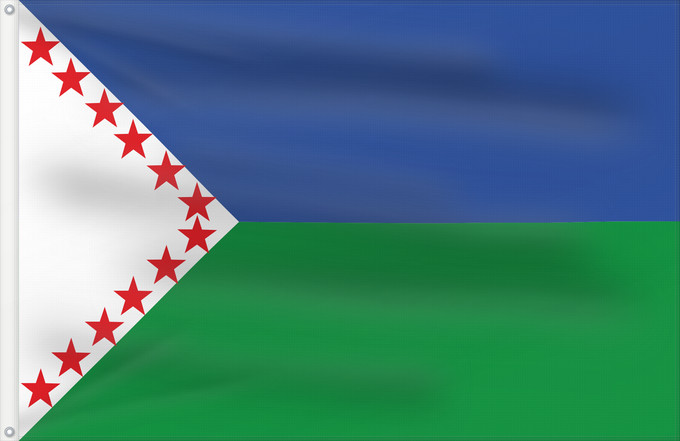 Flagge, mit zwei Metallösen und verstärktem Besatzband: Labranzagrande  Boyacá	Labranzagrande (Boyacá)	Municipio de Labranzagrande  Boyacá