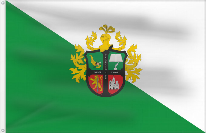 Bandera, con dos ojales metálicos y lado del asta reforzado: Málaga  Santander	Málaga, Santander  Colombia	Málaga, Santander (Colombie)	Málaga, Santander (Colombia)	Málaga, Santander (Kolumbien)
