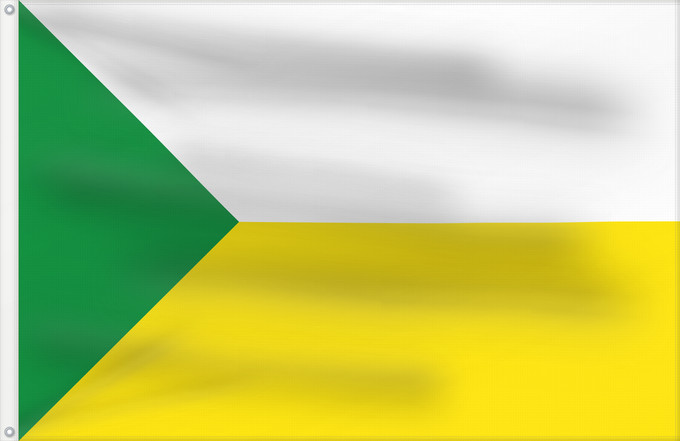 Bandera, con dos ojales metálicos y lado del asta reforzado: Maceo  Antioquia	Maceo (Antioquia)	Municipio de Maceo  Antioquia