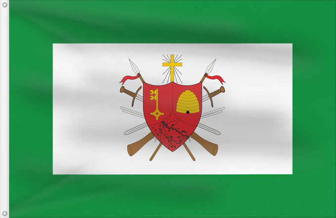 Bandera, con dos ojales metálicos y lado del asta reforzado: Magangué Bolívar Magangué Municipio de Magangué Bolívar