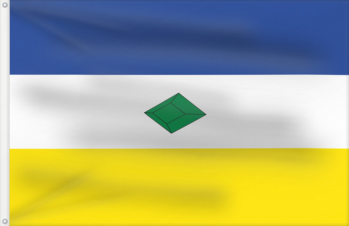 Flag, with two metal eyelets and reinforced hoist: Muzo  Boyacá	Muzo	Municipio de Muzo en Boyacá Colombia segun descripción de la página oficial
