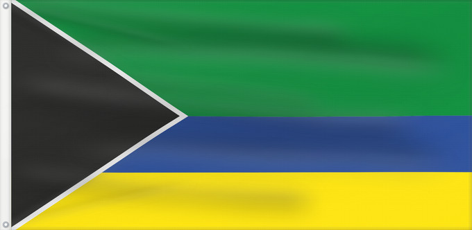 Flagge, mit zwei Metallösen und verstärktem Besatzband: Piamonte  Cauca	Piamonte (Cauca)	Municipio de Piamonte  Cauca