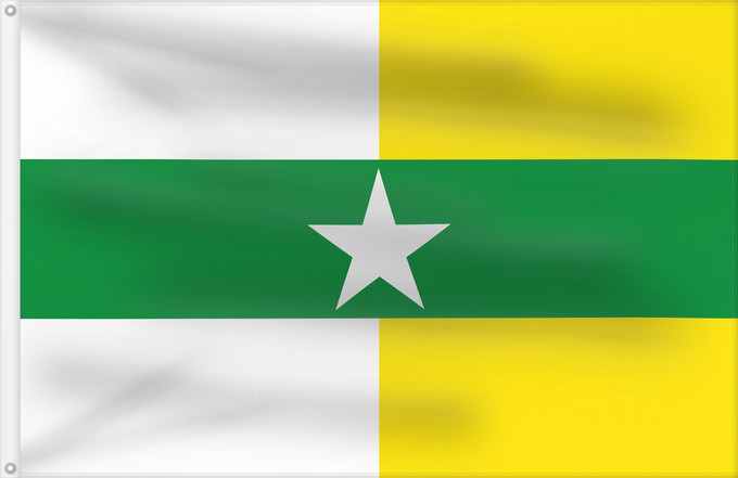 Flagge, mit zwei Metallösen und verstärktem Besatzband: Puerto Colombia  Atlántico	Puerto Colombia	Municipio de Puerto Colombia  Atlántico