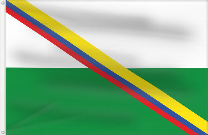 Bandera, con dos ojales metálicos y lado del asta reforzado: Rivera Huila Rivera (Huila) Municipio de Rivera Huila
