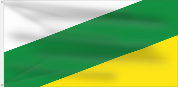 Bandera, con dos ojales metálicos y lado del asta reforzado: Sahagún  Córdoba	Sahagún (Córdoba)	Municipio de Sahagún  Córdoba