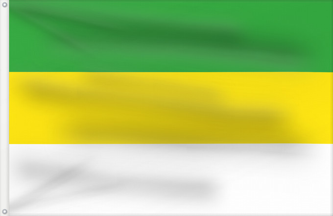 Flagge, mit zwei Metallösen und verstärktem Besatzband: San Carlos de Guaroa  Meta	San Carlos de Guaroa (Meta)	Municipio de San Carlos de Guaroa  Meta