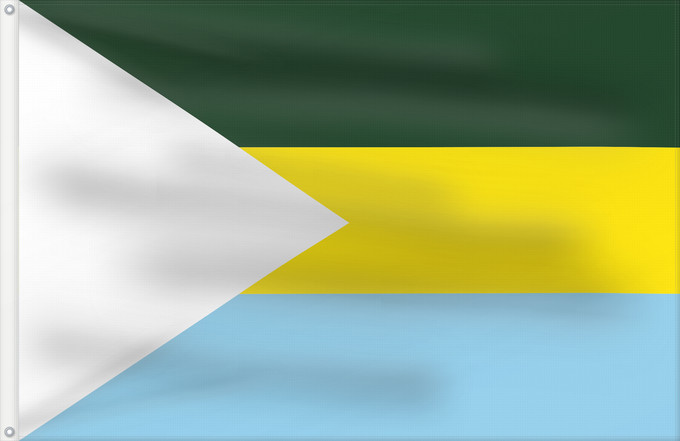 Flagge, mit zwei Metallösen und verstärktem Besatzband: San Jacinto del Cauca  Bolívar	San Jacinto del Cauca	Municipio de San Jacinto del Cauca  Bolívar