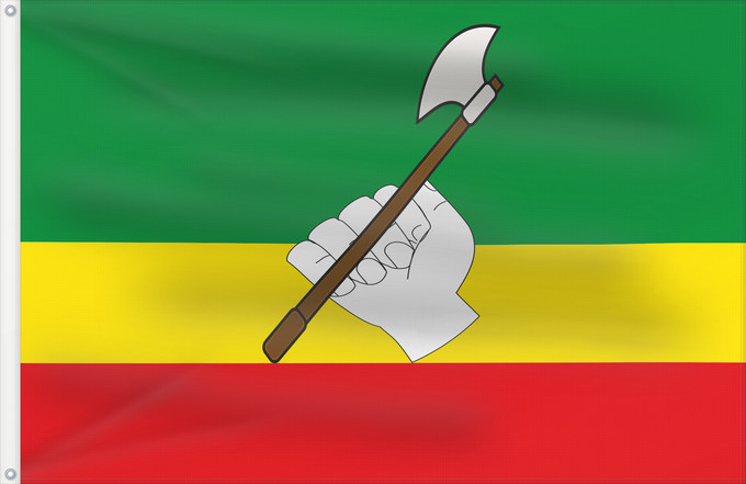 Bandera, con dos ojales metálicos y lado del asta reforzado: Saravena  Arauca	Saravena	Municipio de Saravena  Arauca