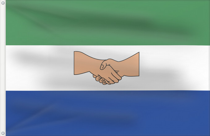 Bandera, con dos ojales metálicos y lado del asta reforzado: Uribe Meta Uribe (Meta) Municipio de Uribe Meta
