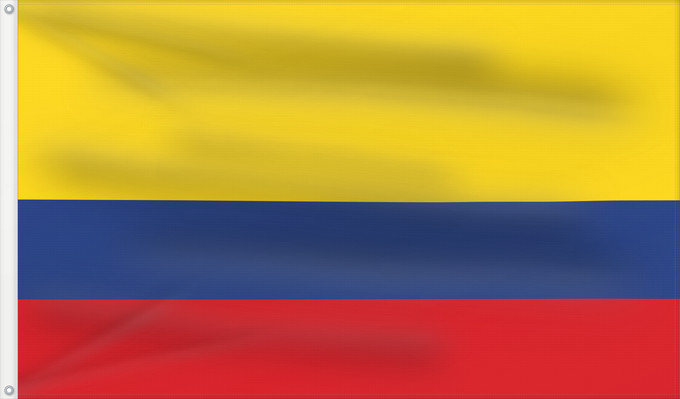 Drapeau, avec deux œillets métalliques et guindant renforcé : Colombia Colombie República de Colombia Kolumbien Colômbia Kolumbii Kolombio Columbiei Флаг Колумбии Štátna vlajka Kolumbie Kolumbije Colombias Kolombiya