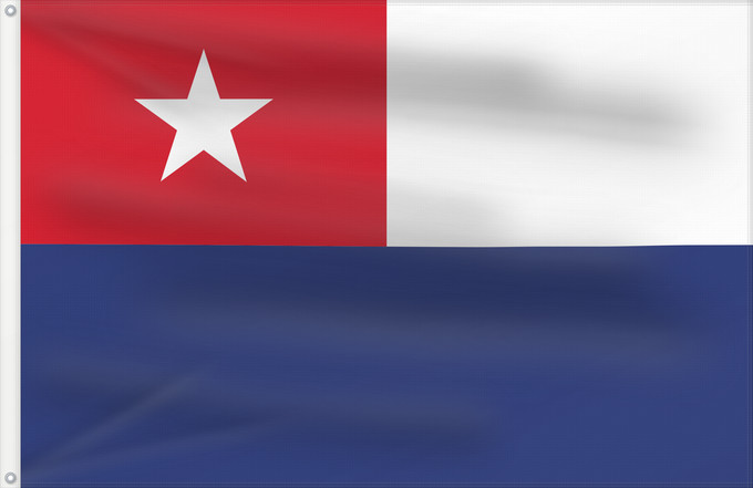 Bandera, con dos ojales metálicos y lado del asta reforzado: Naval Jack of Cuba