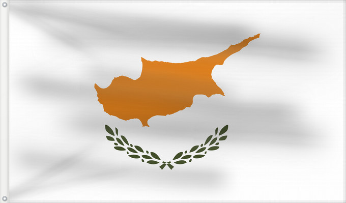 Flag, with two metal eyelets and reinforced hoist: Cyprus Chypre Chipre Zypern Cipro Cypru علم قبرص Сцяг Кіпра Знаме на Кипър সাইপ্রাসের পতাকা Kyperská vlajka Cyperns Σημαία της Κύπρου Kipro Küprose lipp پرچم قبرس Kyproksen Cipire Σημεῖον τῆς Κύπρου דגל קפריסין Ciprus Կիպրոսի դրոշ კვიპროსის დროშა Cypriae