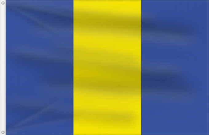Bandera, con dos ojales metálicos y lado del asta reforzado: Bechyne
