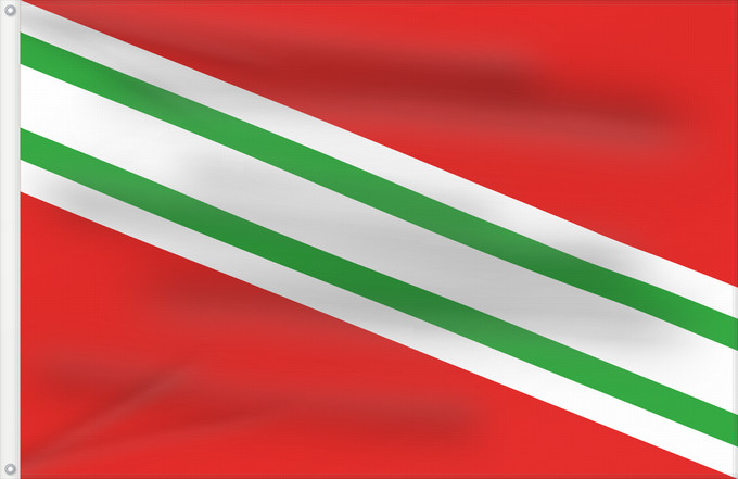 Flag, with two metal eyelets and reinforced hoist: Buchlovice Buchlovice market town in Czechia