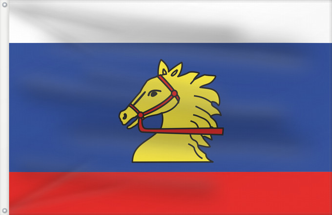 Flag, with two metal eyelets and reinforced hoist: Bystrec CZ	Bystrec	Coat of arms