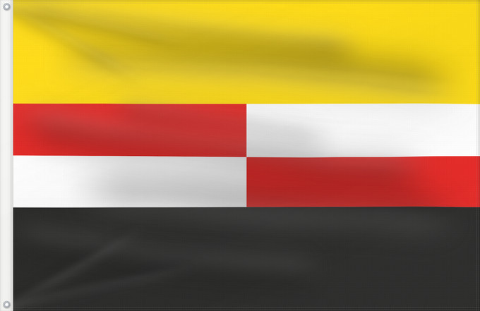 Flag, with two metal eyelets and reinforced hoist: Cerhovice	Cerhovice market town	Městysu Cerhovice, okres Beroun