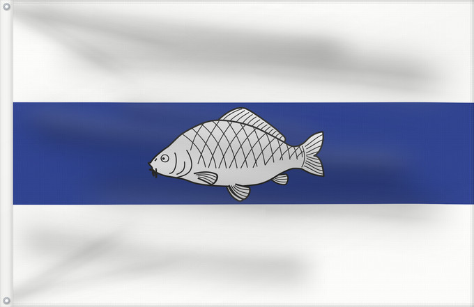 Flag, with two metal eyelets and reinforced hoist: Ceska Rybna CZ	Česká Rybná	Coat of arms