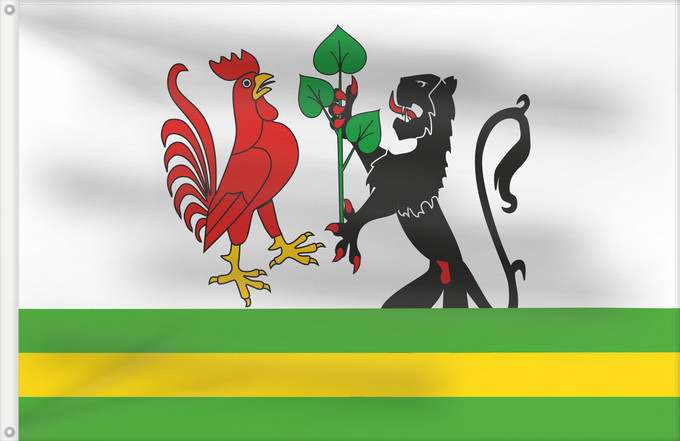Flag, with two metal eyelets and reinforced hoist: Ceske Libchavy CZ	České Libchavy	Libchavy Tchèques	Libchavy Checas	Böhmisch-Liebichau	Libchavy Ceche	Coat of arms
