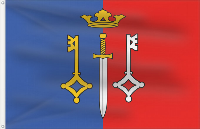 Flag, with two metal eyelets and reinforced hoist: Ceske Petrovice CZ	České Petrovice	Coat of arms