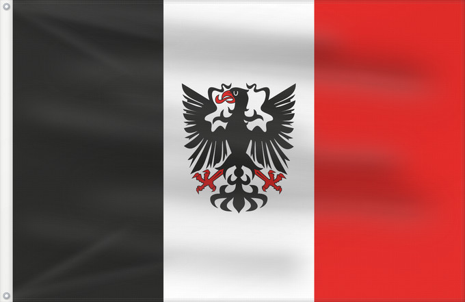 Flag, with two metal eyelets and reinforced hoist: Chrudim CZ	Chrudim	Města Chrudim List tvoří tři svislé pruhy