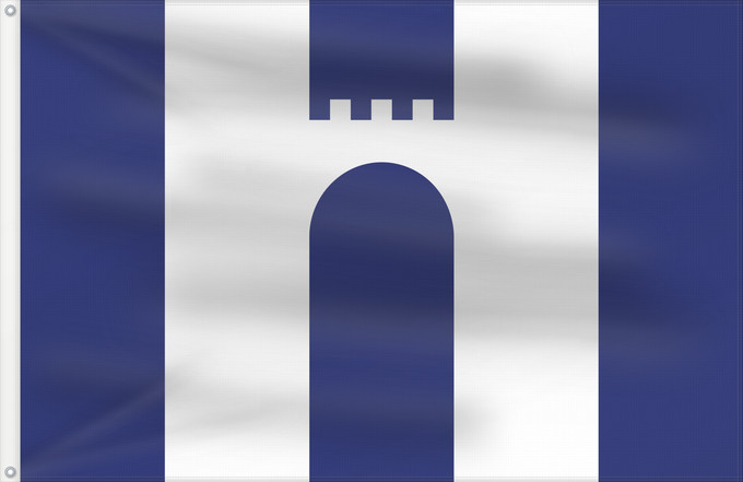 Bandera, con dos ojales metálicos y lado del asta reforzado: Dobris Dobříš Dobříše