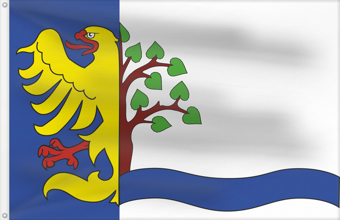 Flag, with two metal eyelets and reinforced hoist: Dolni Lomna	Dolní Lomná  village in Czechia