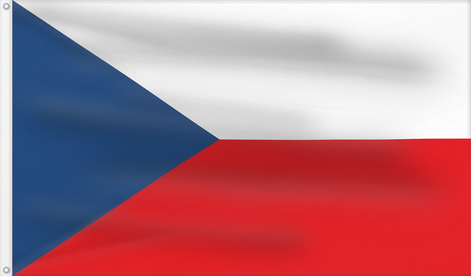 Flag, with two metal eyelets and reinforced hoist: Czech Republic	Czechia (Czech Republic)	République tchèque	República Checa	Tschechischen Republik	Repubblica Ceca	Tsjechië	Chéquia	Czech	علم جمهورية التشيك	Сцяг Чэхіі / Sciag Čechii	Сьцяг Чэхіі / Ściag Čechii	Национално знаме на Чешката република	České re
