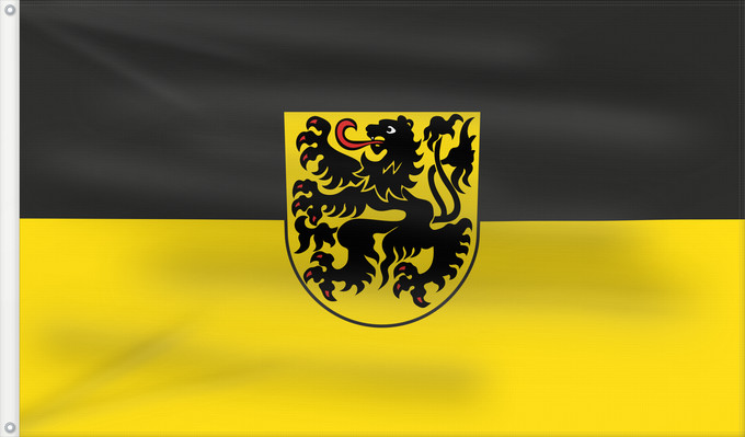 Bandera, con dos ojales metálicos y lado del asta reforzado: Leonberg (Region Stuttgart)