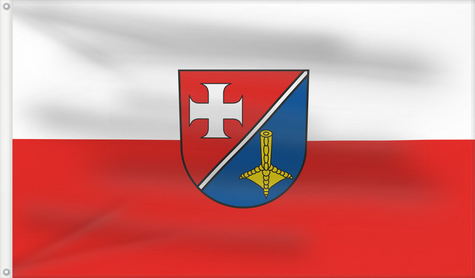 Bandera, con dos ojales metálicos y lado del asta reforzado: Weissach (Region Stuttgart)