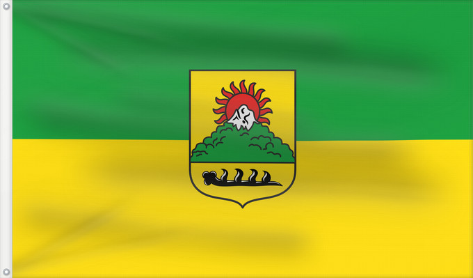 Bandera, con dos ojales metálicos y lado del asta reforzado: Erkenbrechtsweiler (Region Stuttgart)