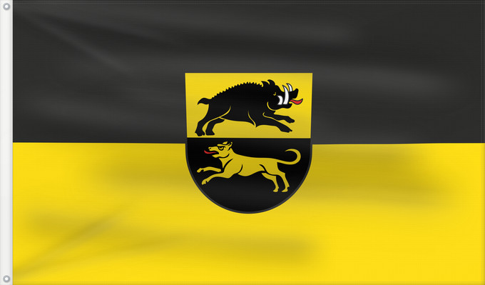 Bandera, con dos ojales metálicos y lado del asta reforzado: Adelberg (Region Stuttgart)