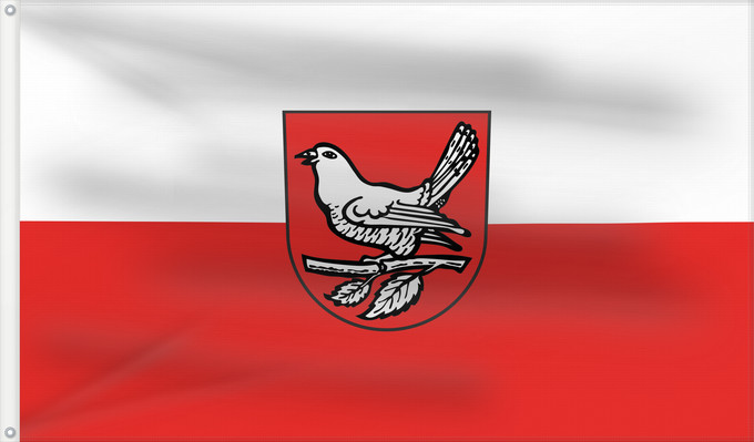 Bandera, con dos ojales metálicos y lado del asta reforzado: Mühlhausen im Täle (Region Stuttgart)