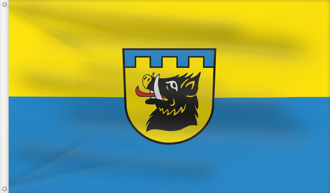Flagge, mit zwei Metallösen und verstärktem Besatzband: Auenwald (Region Stuttgart)