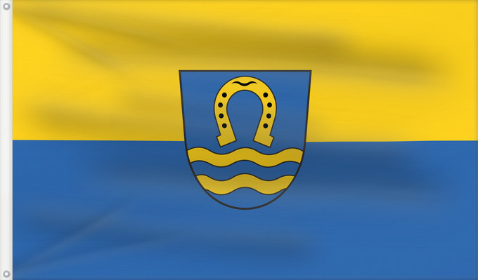 Bandera, con dos ojales metálicos y lado del asta reforzado: Lehrensteinsfeld (Nördliches Baden-Württemberg)