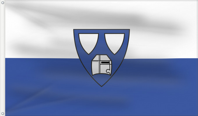 Bandera, con dos ojales metálicos y lado del asta reforzado: Neuenstadt am Kocher (Nördliches Baden-Württemberg)