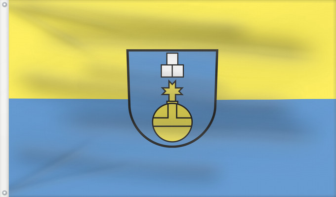 Flagge, mit zwei Metallösen und verstärktem Besatzband: Offenau (Nördliches Baden-Württemberg)